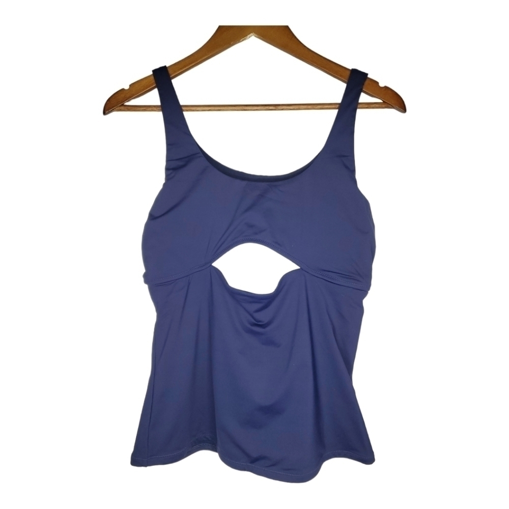 ATHLETA Mod Block Cutout Navy Tankini Size L - Picture 2 of 7
